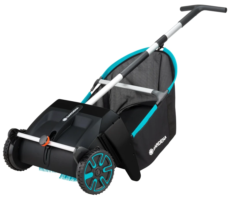 Gardena leaf and grass collector: Sweeping collector for the garden, with removable collection bag, rotating brush system, ergonomic handle, low noise (3565-20) - Image 1