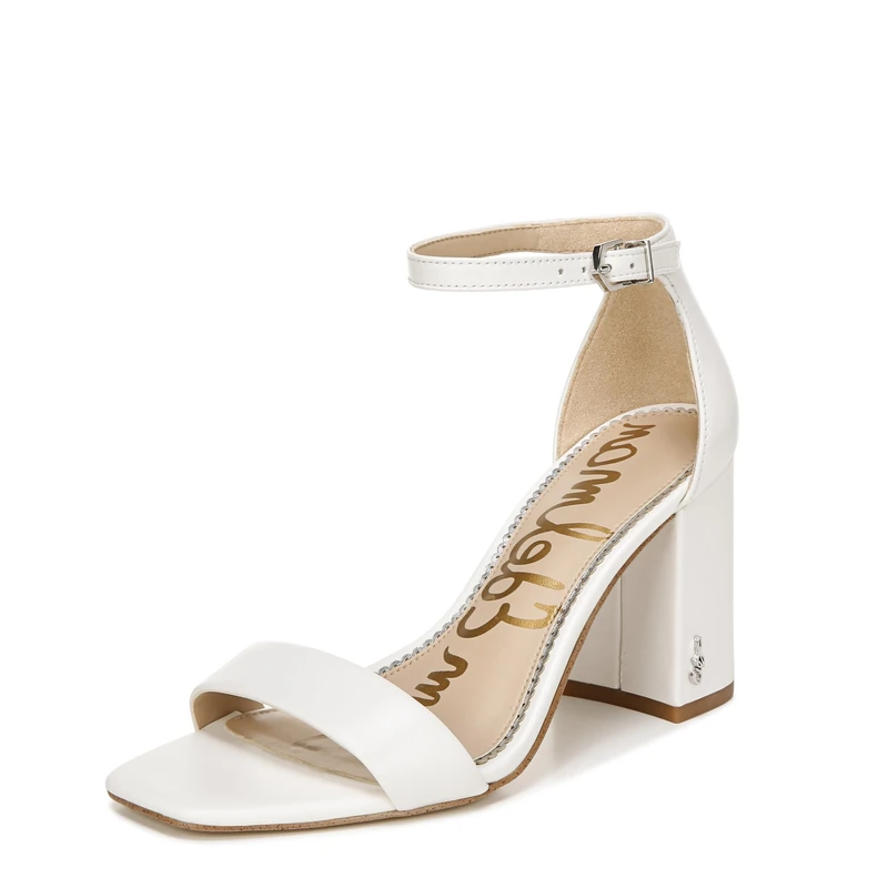 Sam Edelman Women's Daniella Heeled Sandal, Bright White, 7 UK
