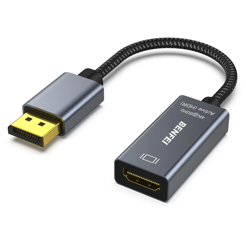 BENFEI Active DisplayPort to HDMI Adapter 4K@60Hz, Compatible with PC,Laptops, Desktop, Tablets, or DisplayPort docking stations, Supporting Eyefinity for Multi-screen Gaming