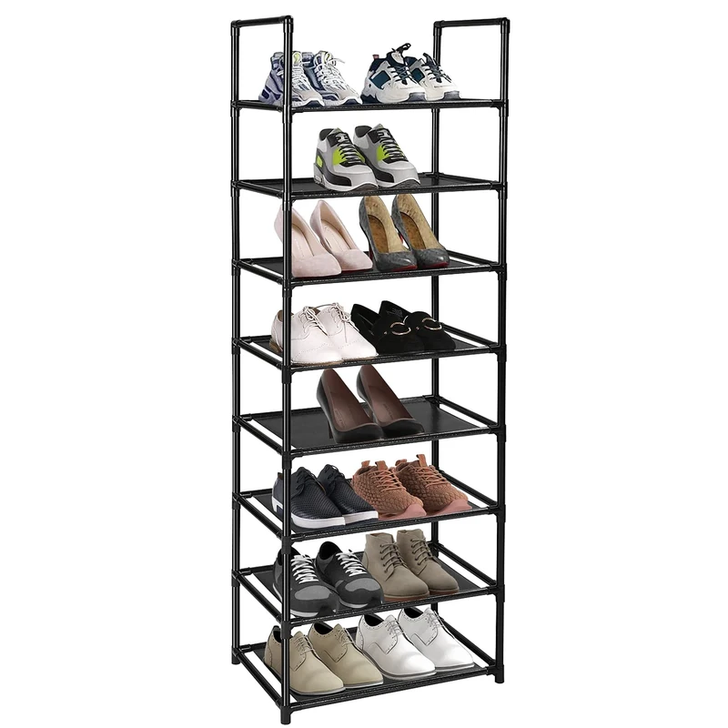 esonstyle 8 Tier Shoe Rack For 16-20 Pairs Tall Narrow Shoe Rack Versatile Shoe Shelf Organiser