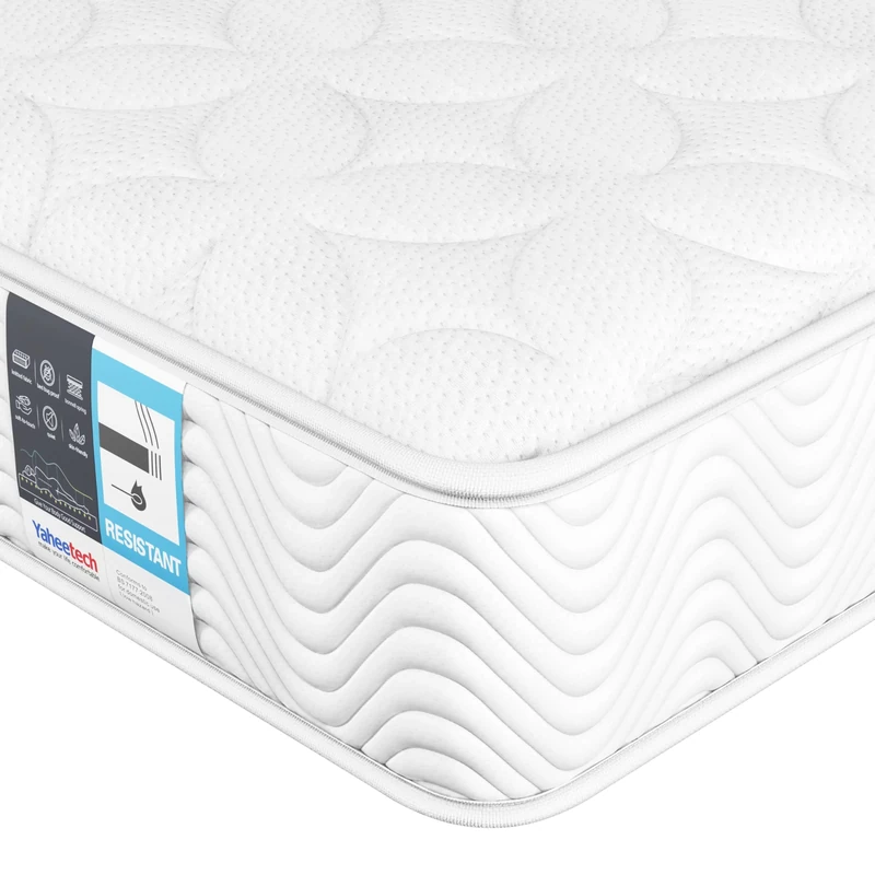 Yaheetech Single Mattress 3ft Pocket Sprung and Memory Foam Mattress, Medium Firm, White 90x190x20cm