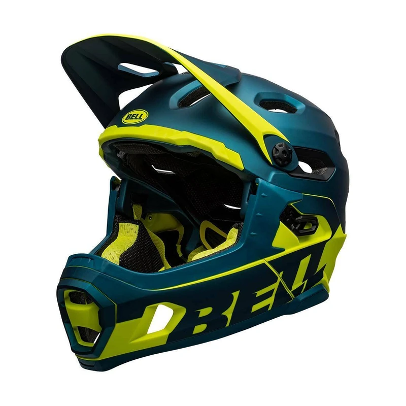 Bell Super DH MIPS MTB Helmet 2020: Matte/Gloss Blue/Hi-Viz M 55-59cm