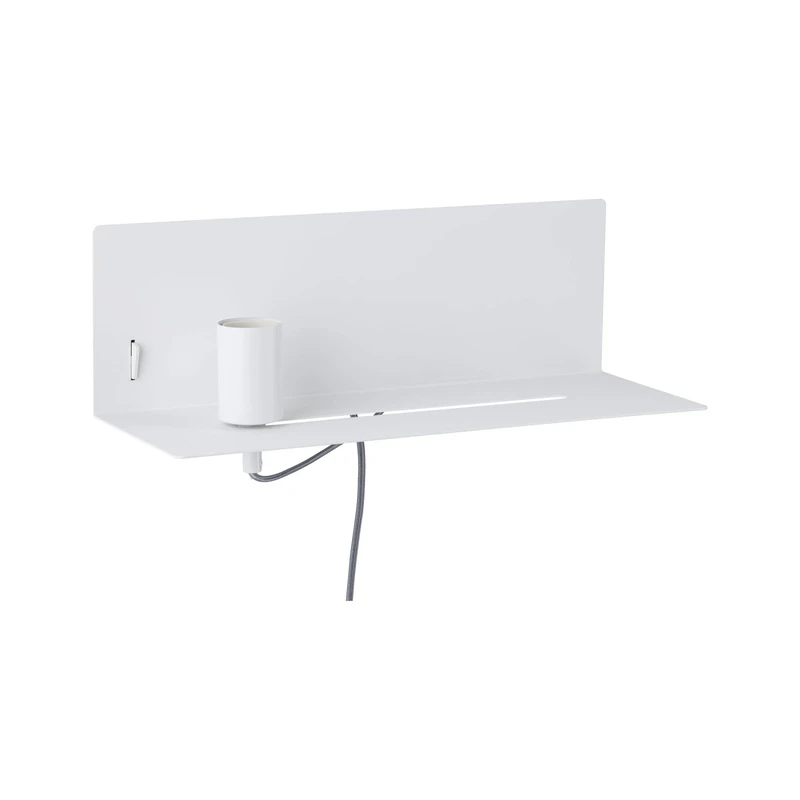 Paulmann 78915 Devara Wall luminaire with Shelf max. 40 watts Wall-Mounted Reading lamp White Reading luminaire Metal Wall lamp E27