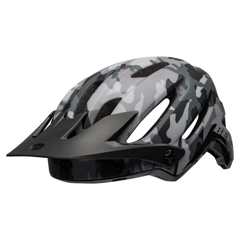 Bell 4Forty Solid CE Mountain Bike Helmet - Float Fit, Sweat Guide, Adjustable Visor, Full Hard Shell Protection, Ready for Trail Challenges, Color: Black Camo, Size: M