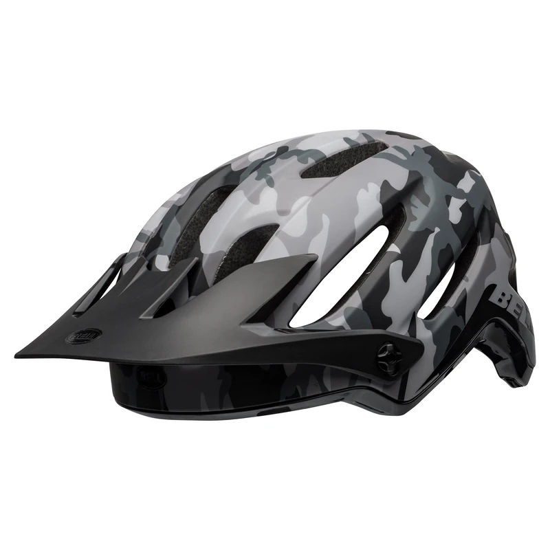 Bell 4Forty Solid CE Mountain Bike Helmet - Float Fit, Sweat Guide, Adjustable Visor, Full Hard Shell Protection, Ready for Trail Challenges, Color: Black Camo, Size: L