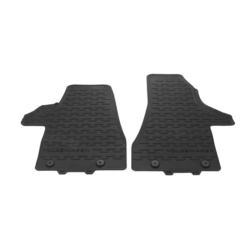Volkswagen 7H1061502C82V All Weather Mats 2 x Rubber Mats Front Black Rubber Floor Mats Only Facelift T6.1
