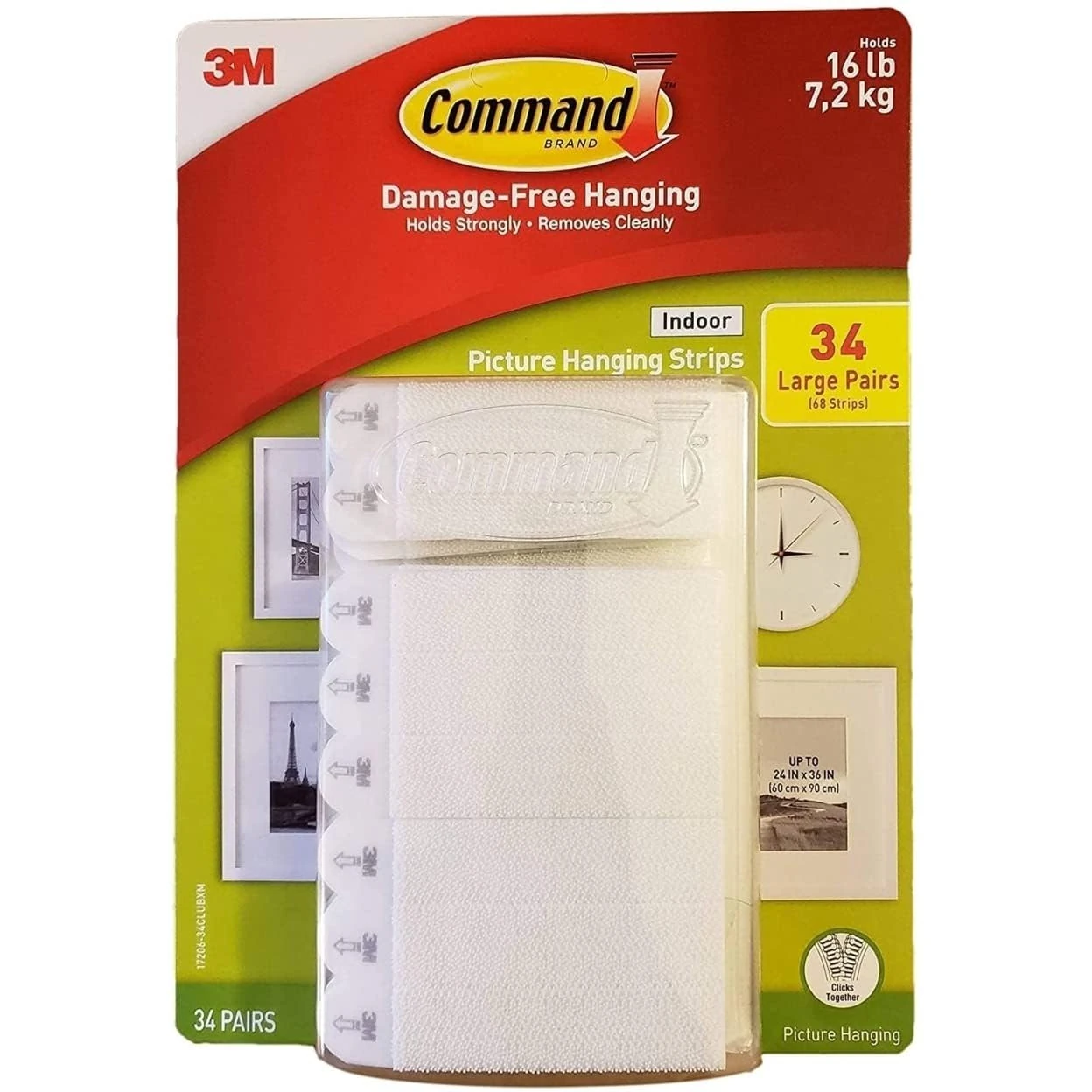 Command - 24 Pairs of Picture Hangers with Tabs for Picture Frames and Large Picture Frames 34 Pairs
