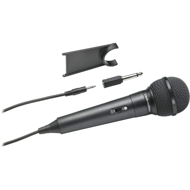 Audio-Technica ATR1100X Unidirectional Dynamic Vocal/Instrument Microphone includes Desk Stand (Black)