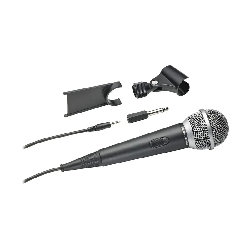 Audio-Technica ATR1200X Unidirectional Dynamic Vocal/Instrument Microphone includes Desk Stand and Stand Clamp (Black)