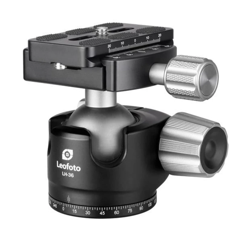 Leofoto - LH-36 Ball Head with QP-70N Quick Release Plate - 360 degrees Rotatable - Universal 3/8" Tripod Screw - LH-36+QP-70N