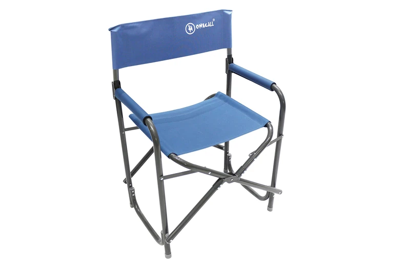 Homecall Alu Folding camping director chair with 600D polyester folded backrest blue