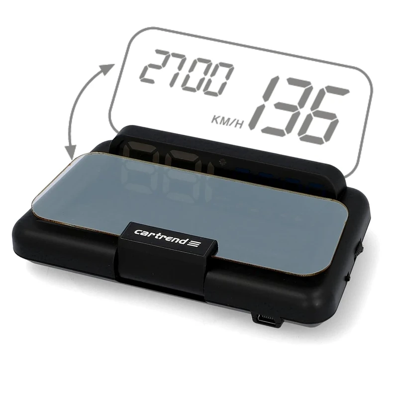 Cartrend 10632 Head Up OBD2 & HUD Display Speedometer Car Speedometer Water Temperature Meter Motor Speed || 12V