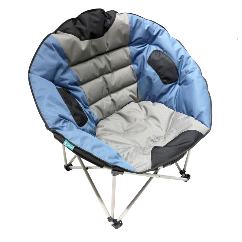 Homecall Foldable camping moon chair, XXL - (grey/blue), foldable