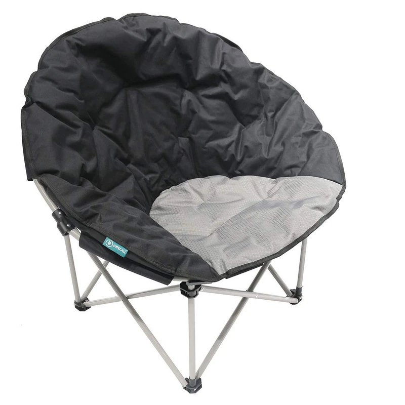 Homecall 30052 Camping folding moonchair 600D polyester /rip stop black/grey, 80.0 cm*83.0 cm*37.0 cm