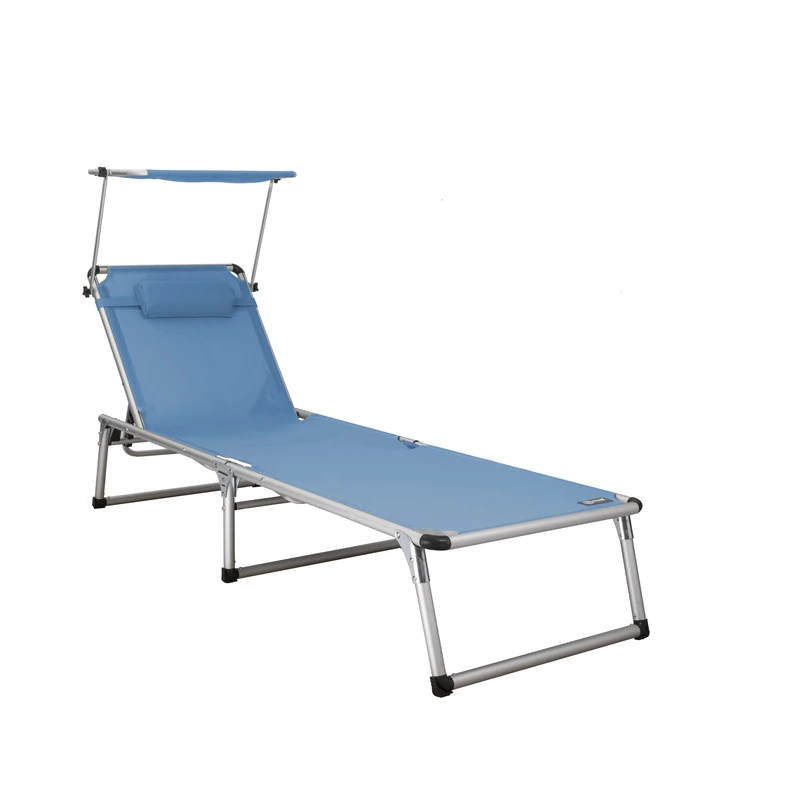Homecall SunLounger Beach Folding bed Alu textilene blue