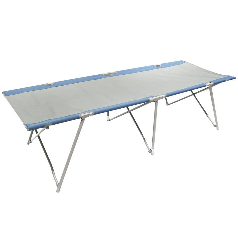 Homecall XXL Camping folding bed 600D polyester /rip stop grey/blue