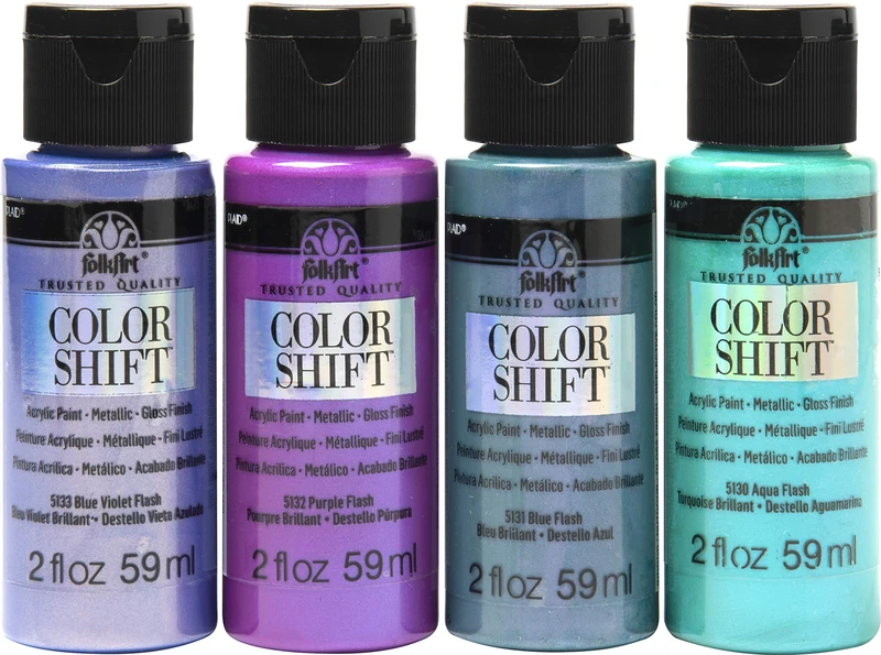 PLAID PEPROMOCS4 Folk Art Colour Shift Acrylic Paint Set, 20 oz, 4 Piece one size - Image 1