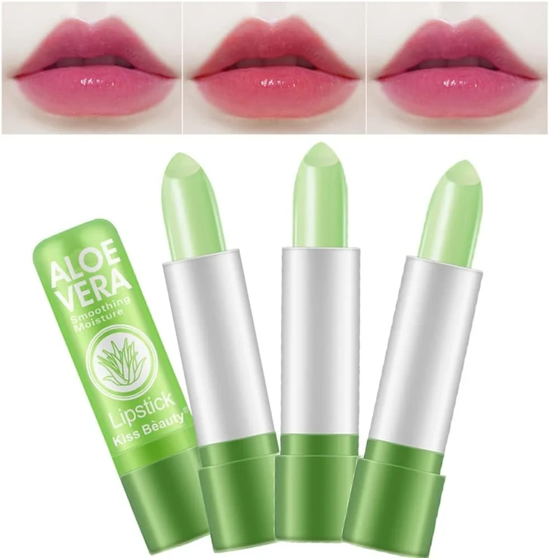 Kiss Beauty Magic Color Changing Aloe Vera Lipstick - 3 Pack