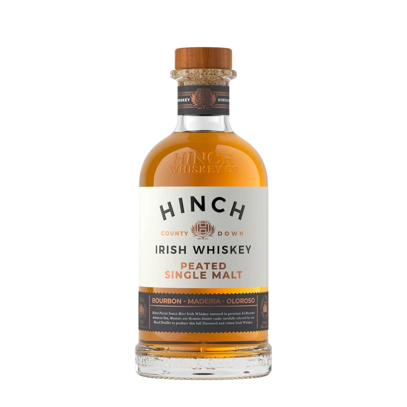 Hinch Distillery Single Malt Irish Whiskey | 43% ABV | 70cl | Smooth & Full Flavoured | Triple Distilled | Unique Irish Whiskey Experience | Perfect Neat or in Cocktails (Peated Single Malt)