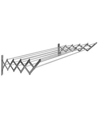 Sauvic Extendable Laundry Hanger with Retaining Strips and 10 Aluminium Rods 120 cm Long