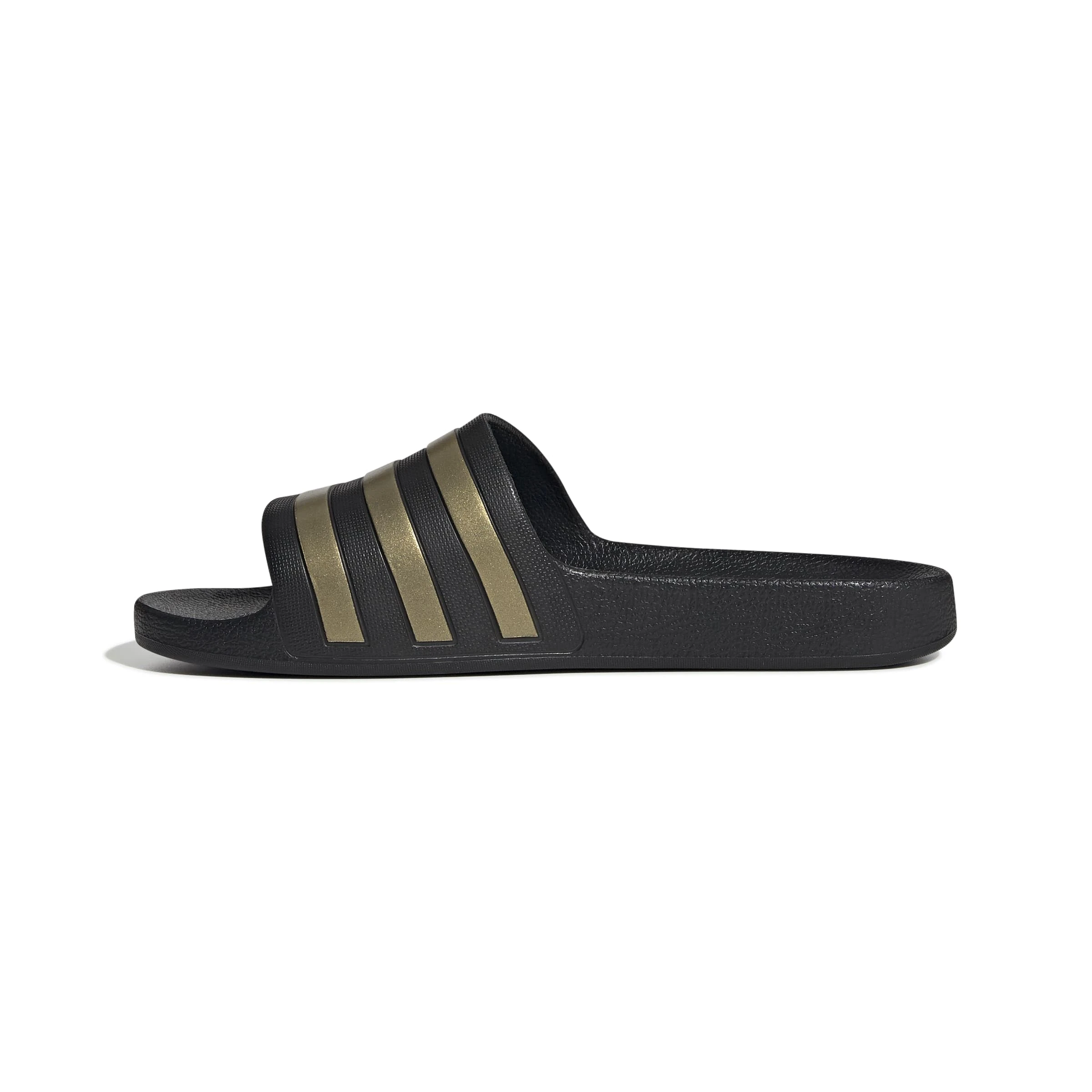adidas Unisex Adilette Aqua Slides, Core Black / Gold Metallic / Core Black, 7 UK