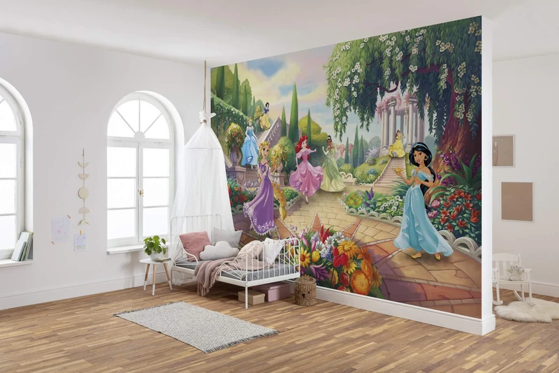 Komar Disney Photo Wallpaper | Princess Park | Size: 368 x 254 cm (Width x Height) | Girl, Princess, Wallpaper, Kids, Wall, Nursery Decoration, 8-4109