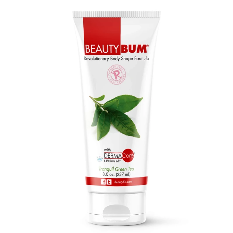 BeautyFit - Beautybum Anti Cellulite Cream - Creates Youthful Smooth Skin - Gives Warm Sensation On Applied Areas - Tranquil Green Tea - 8 Oz