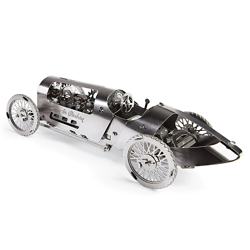 Classic Car Model - Time For Machine Silver Bullet - Wind-up Toy -Metal 3D Puzzle