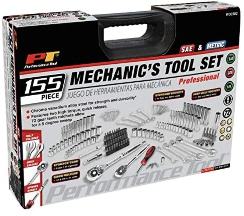 Performance Tool W30502 155pc Mechanic's Tool Set