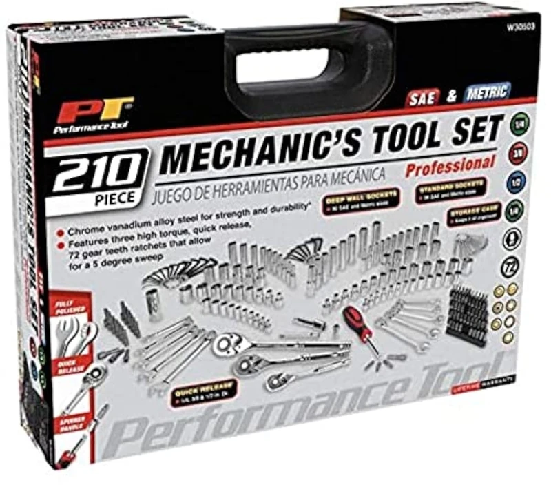 Performance Tool W30503 210pc Mechanic's Tool Set