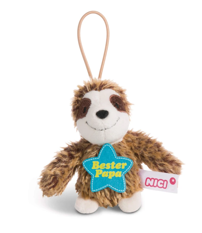 NICI 44851 Sloth Pendant with Saying Bester Papa 8 cm with Loop, Brown - Image 1