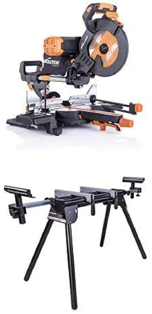 Evolution Power Tools R255SMS-DB+ with Evolution Mitre Stand