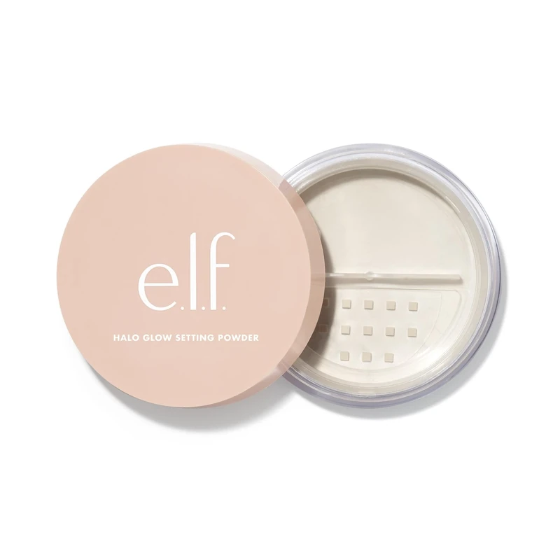 e.l.f. Halo Glow Setting Powder, Silky, Weightless, Blurring, Smooths, Minimizes Pores and Fine Lines, Creates Soft Focus Effect, Light, Semi-Matte Finish, 0.24 Oz