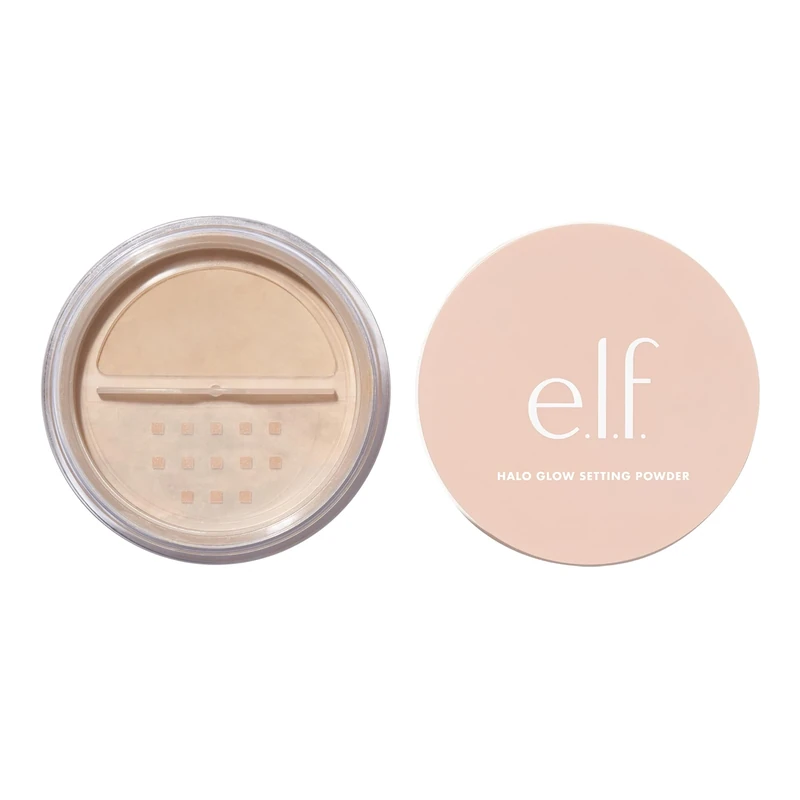 e.l.f., Halo Glow Setting Powder, Silky, Weightless, Blurring, Smooths, Minimizes Pores and Fine Lines, Creates Soft Focus Effect, Medium, Semi-Matte Finish 6.8g
