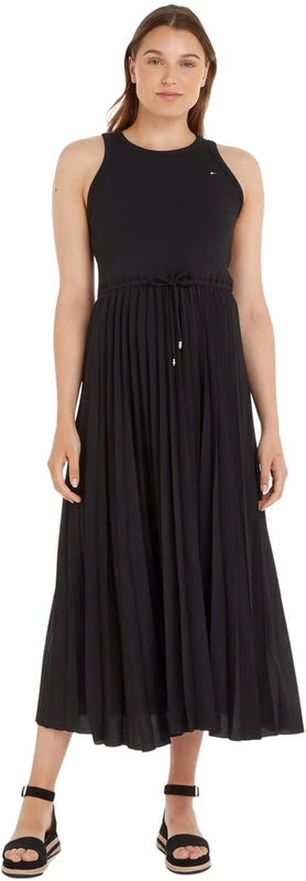 Tommy Hilfiger Women Dress Midi Sleeveless, Black (Black), XXL