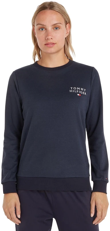 Tommy Hilfiger Women’s Round Neck Sweatshirt, Blue (Desert Sky), M