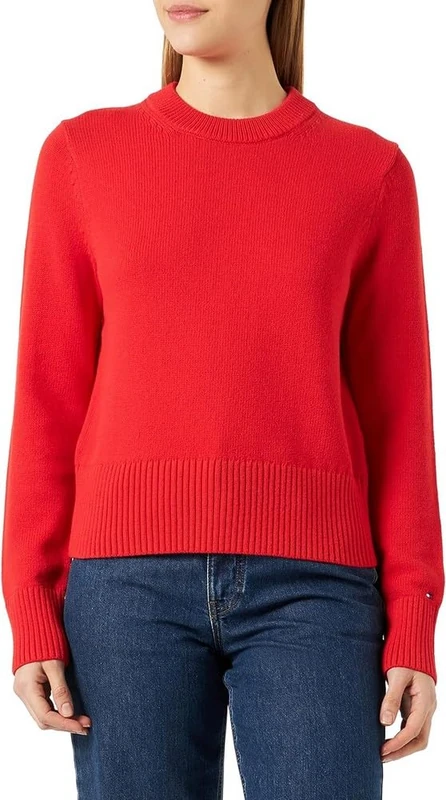 Tommy Hilfiger Women 1985 Jumper Pullover, Red (Fireworks), XXL