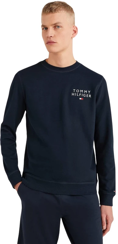 Tommy Hilfiger Men's Sweatshirt without Hood, Blue (Desert Sky), XXL