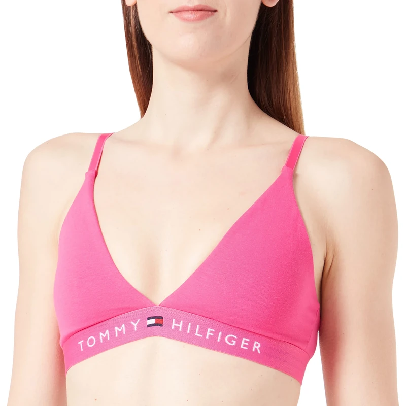 Tommy Hilfiger Women Triangle Cup Bra Stretch, Pink (Hot Magenta), M