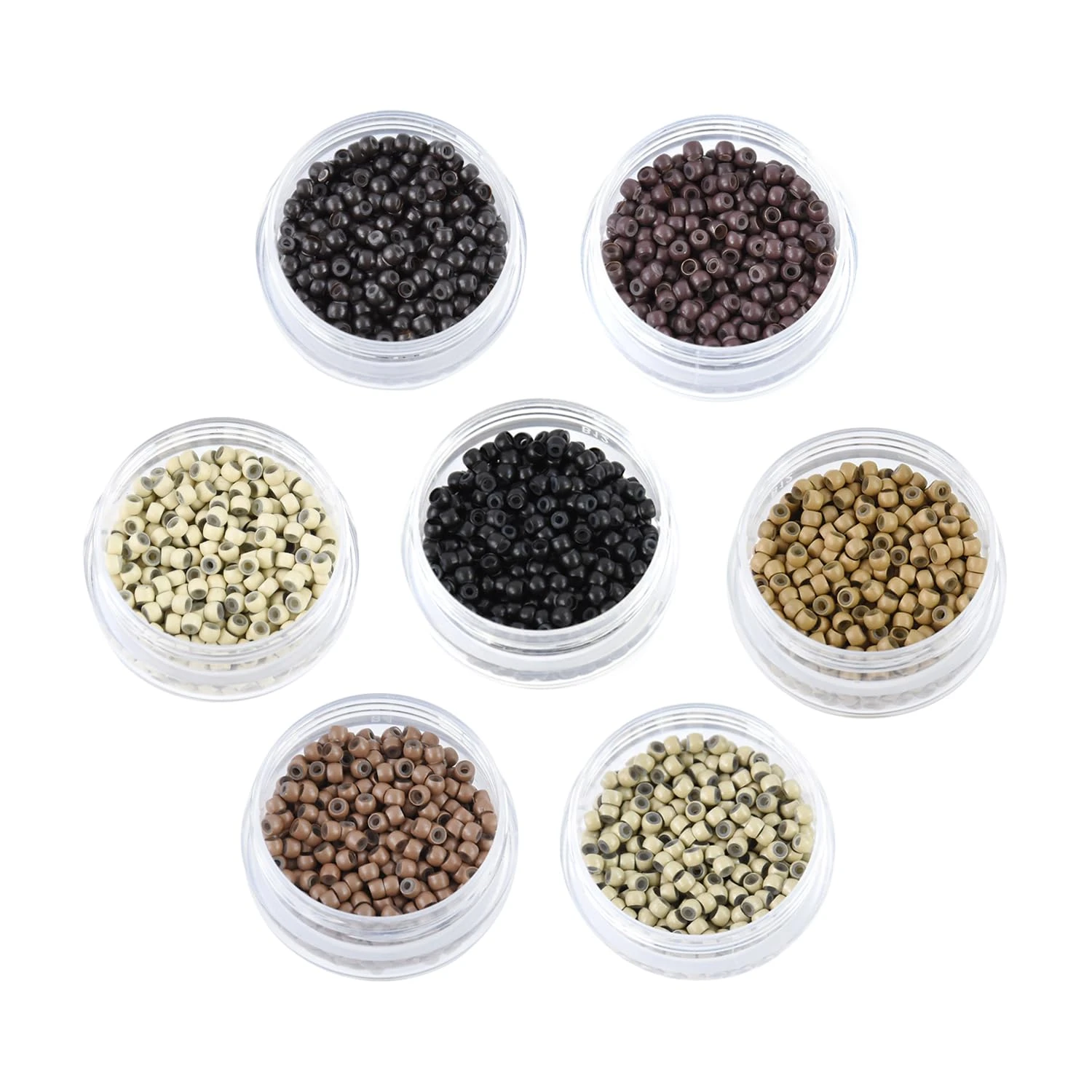 200pcs/lot 3.0mm Silicone Lined Nano Rings Hair Extension Nano Beads Micro Rings Beads Links for Hair Extensions (Brown)