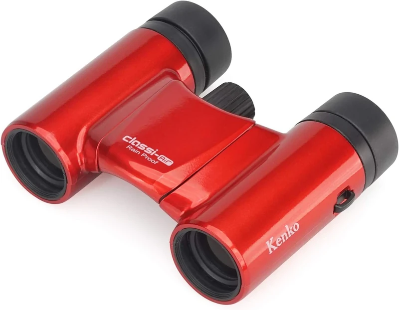 Kenko Classi-Air Binoculars 10x21 DH Roof Prism Lightweight Foldable & Compact Design Multilayer Coating Red 021392