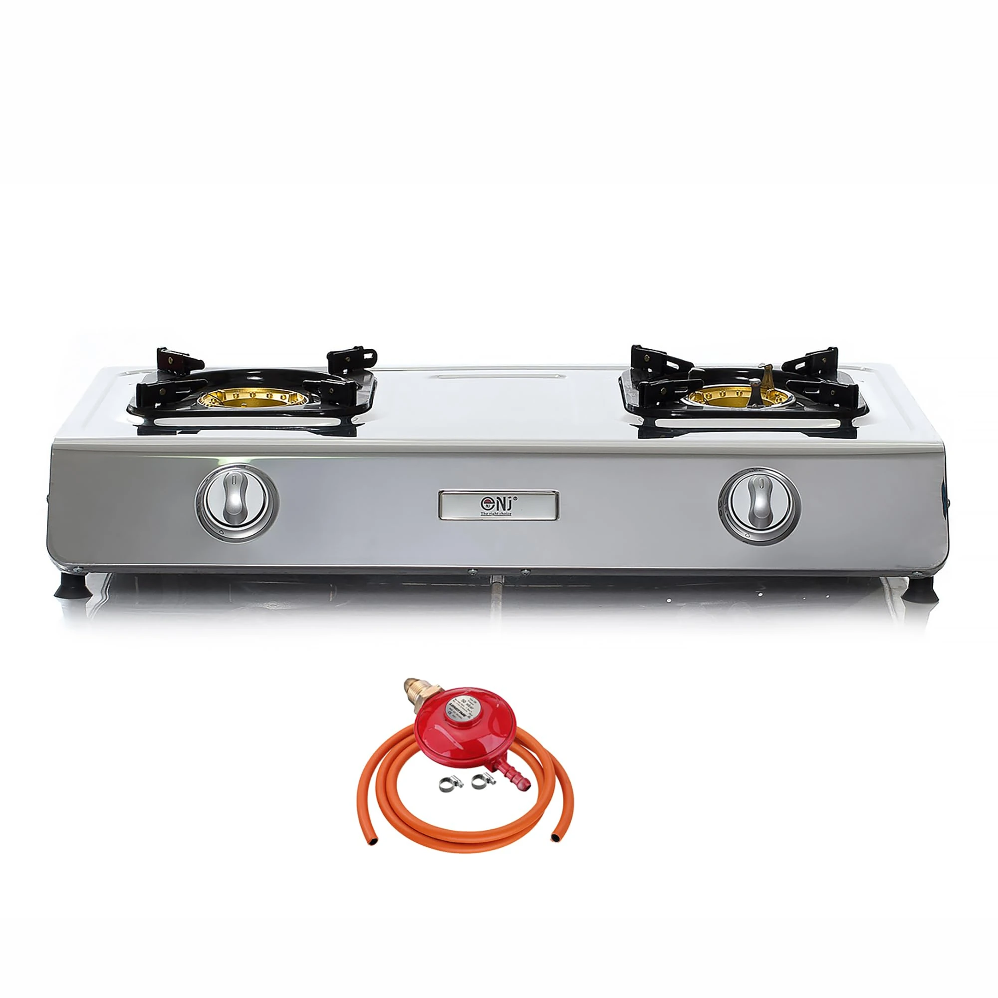 NJ NSD-2 Portable Gas Hob - 2 Burner Camping Stove Indoor Outdoor Cooker