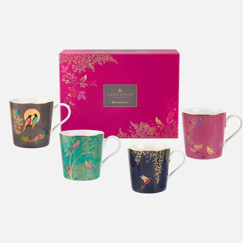 Sara Miller London Chelsea Mugs Assorted Set of 4, Elegant and Sophisticated, The Perfect Blend of Style and Quality