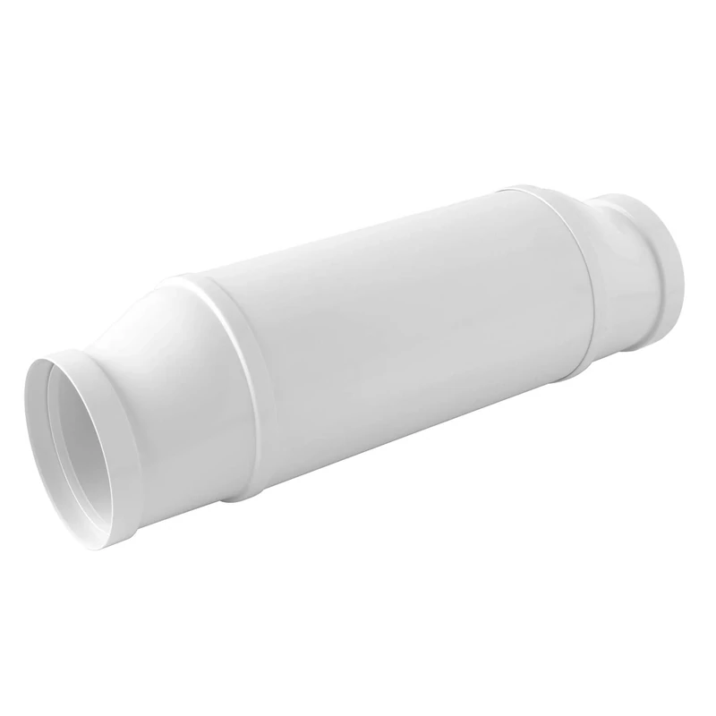 La Ventilazione STK125B Excentric Acoustic Muffler for Hood and Pipes Diameter 125 mm. Colour: White.