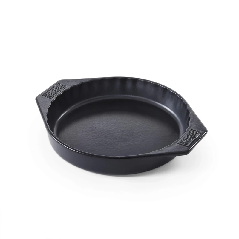 Weber Ceramic Baking Dish (26 cm), Perfect for Grilling Cakes, Casseroles & Desserts, Dishwasher Safe, Extremely Heat Resistant, Easy to Clean (Non-Stick), for All Grills - Black (17887)