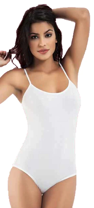 Maria Angel Women Stretch Leotard Bodysuit Tank Vest Tops Camisole (XX-Large 18-20, White)