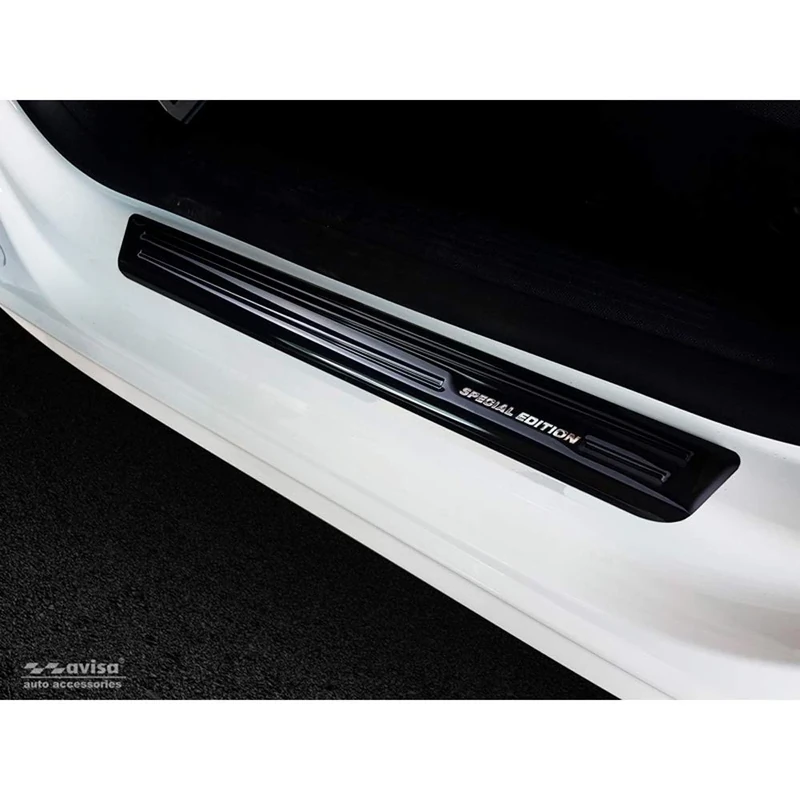 Avisa 2/16013 Black Stainless Steel Door sill Protectors Peugeot 508 II Sedan/SW 2019-'Special Edition' -4-Pieces