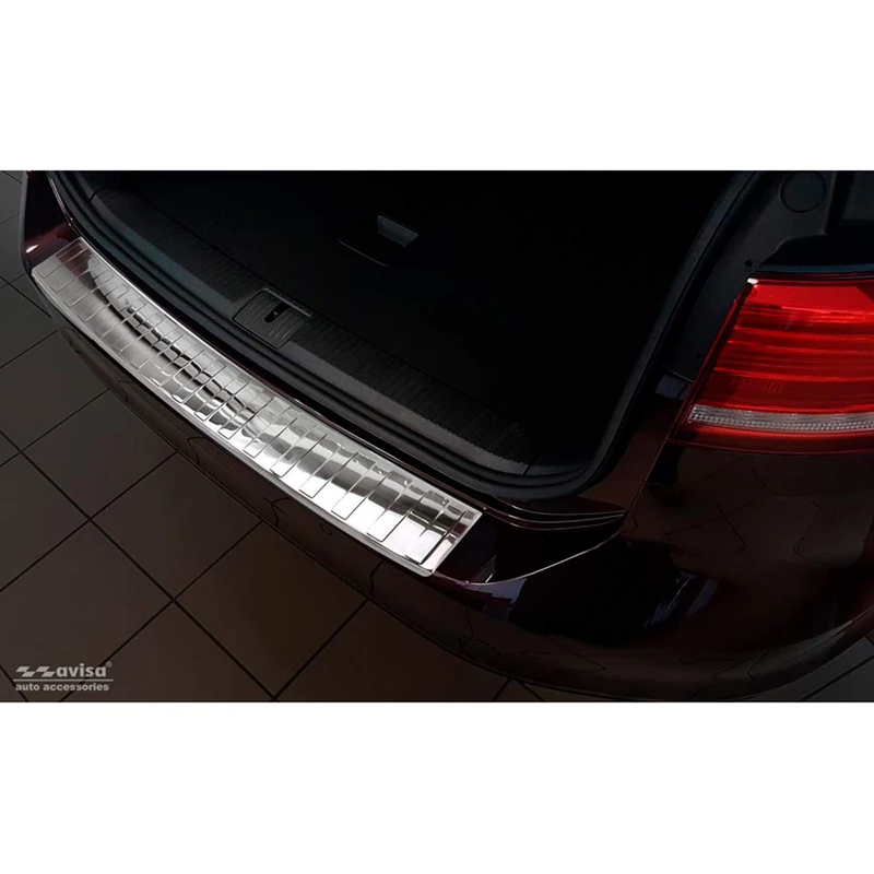Avisa Chrome Stainless Steel Rear bumper protector compatible with Volkswagen Passat 3G Variant 2014-2023 'Ribs'