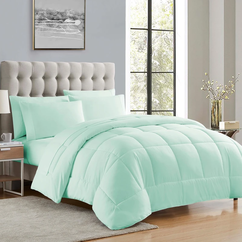 Sweet Home Collection Ultra Soft Down Alternative Set & Luxurious Bed Sheets, Polyester, Mint, Full