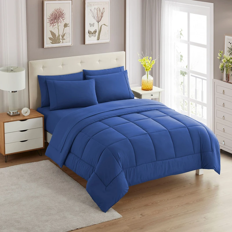 Sweet Home Collection Ultra Soft Down Alternative Set & Luxurious Bed Sheets, Polyester, Royal Blue, Twin XL